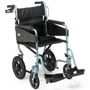 Escape Wheelchair, Transit Attendant Propelled, Standard, Silver Blue - Silver Blue