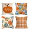 Catzon 4 Pcs Autumn Throw Pillow Covers Linen Thanksgiving Day Decor-Set 6