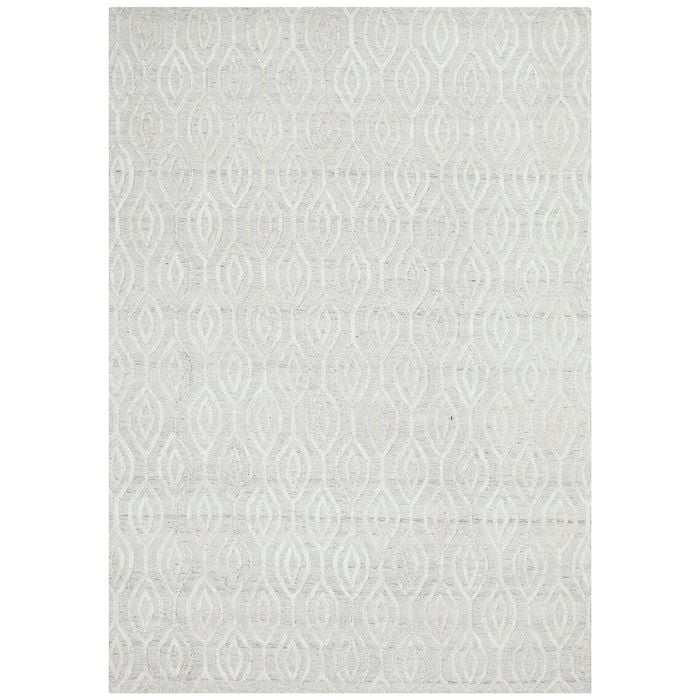 Views 5050 Silver 280x190cm - Large Hand Loomed Wool Indoor Floor Rug