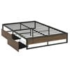 Artiss Bed Frame Metal Frame Queen Size Bed Base 2 Drawers Oslo