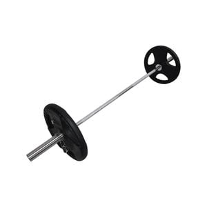 62kg - 180cm Olympic Barbell + Rubber Coated Weight Plate - 25kg x 2