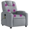 vidaXL Massage Recliner Chair Reclining Chair Single Sofa Light Grey Fabric