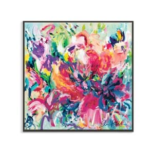 Artist Lane "Charades and Champagne " by Amira Rahim - 75x75cm Black Framed Canvas