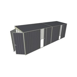 Build-a-Shed 1.5 x 6 x 2m Dual Sliding Side Door Skillion Shed - Grey