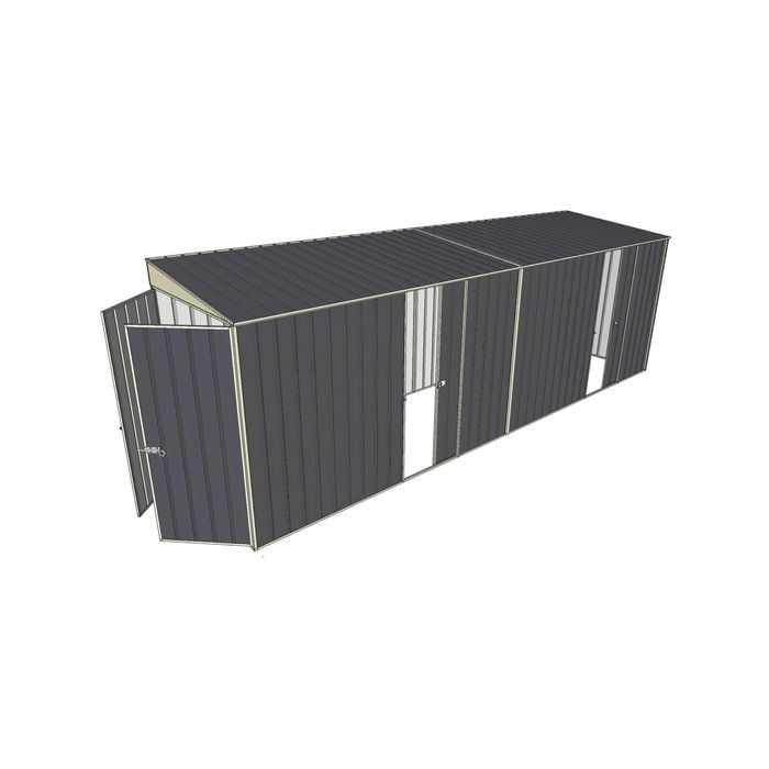 Build-a-Shed 1.5 x 6 x 2m Dual Sliding Side Door Skillion Shed - Grey
