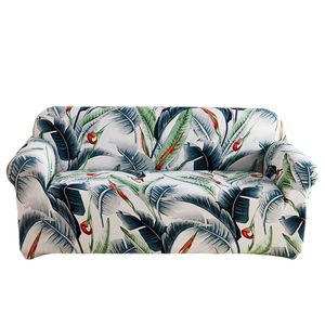 Catzon 2 Seater Stretch Sofa Cover Non-slip Polyester Printing Elastic Bottom