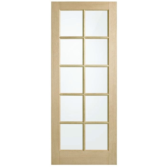Corinthian 2040 x 820 x 40mm Entrance Door Blonde Oak Translucent Glass AWO40G