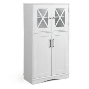 Costway 5-Tier Display Cabinet Storage Cupboard - White