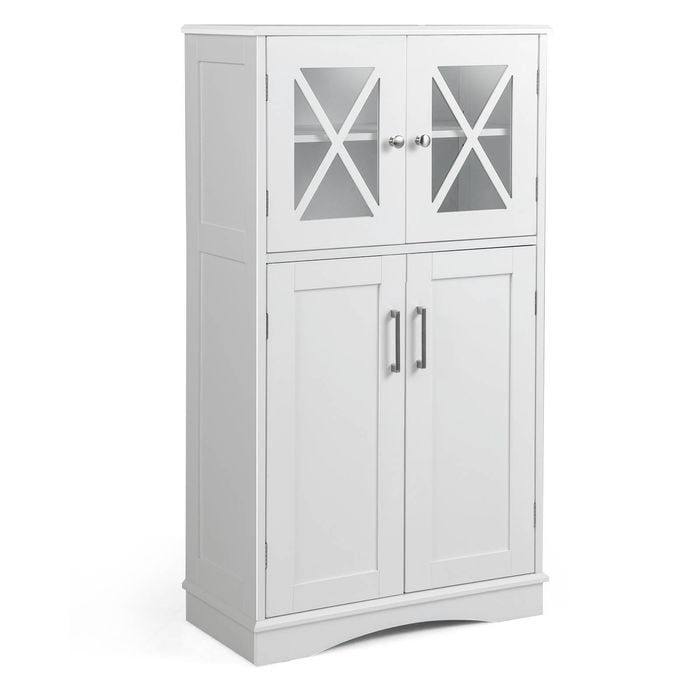 Costway 5-Tier Display Cabinet Storage Cupboard - White
