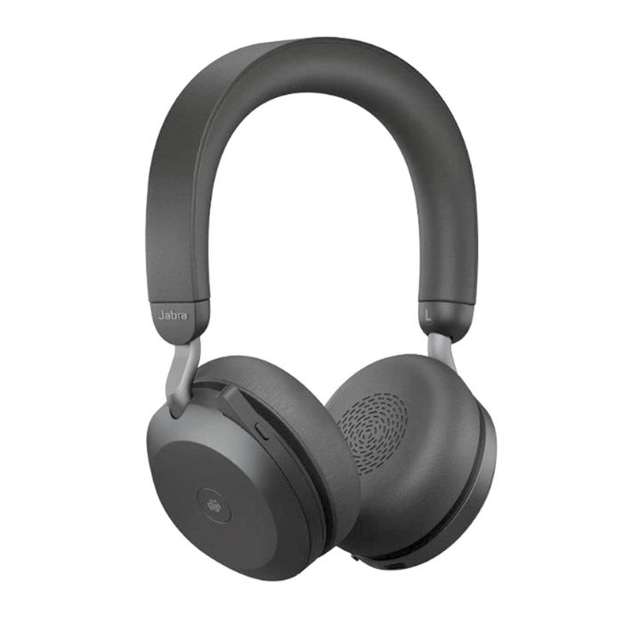 Jabra Evolve2 75 USB-C Link380c MS Stereo Stand Black, 8-Mic Technology, 36 Hours Battery & Fast Charge