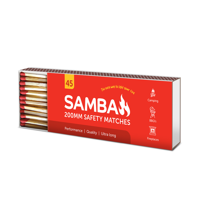 Samba 200mm Ultra Long Safety Matches - 45 Pack