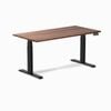 Desky Dual Sit To Stand Walnut Hardwood Desk 150x75cm Matte Black Frame