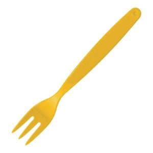 Olympia Forks Kristallon Polypropylene Yellow 12 Pack Reusable Plastic Cutlery Catering Tableware