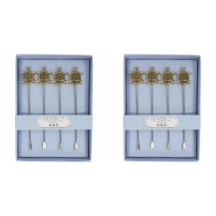 2x LVD Cocktail Pick 4pc Turtle Home Kitchen Serveware/Tableware