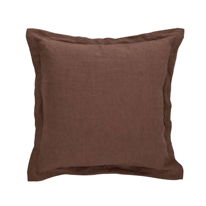 Amalfi Cove Linen Cushion - Chocolate