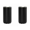 2pk Annabel Trends 14.5cm Stainless Steel Can Cooler Skinny - Black