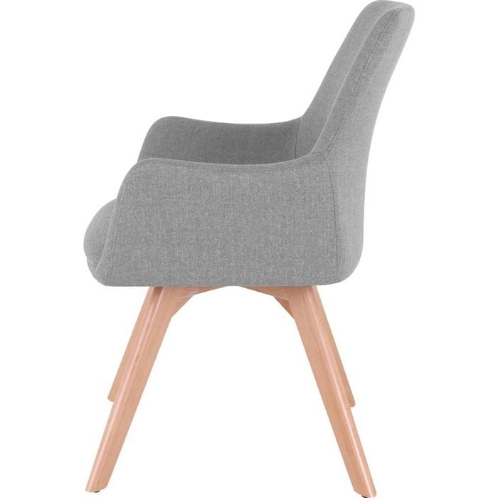 Lorell Mid-century Modern Flannel Cushioned Guest Chair Grey