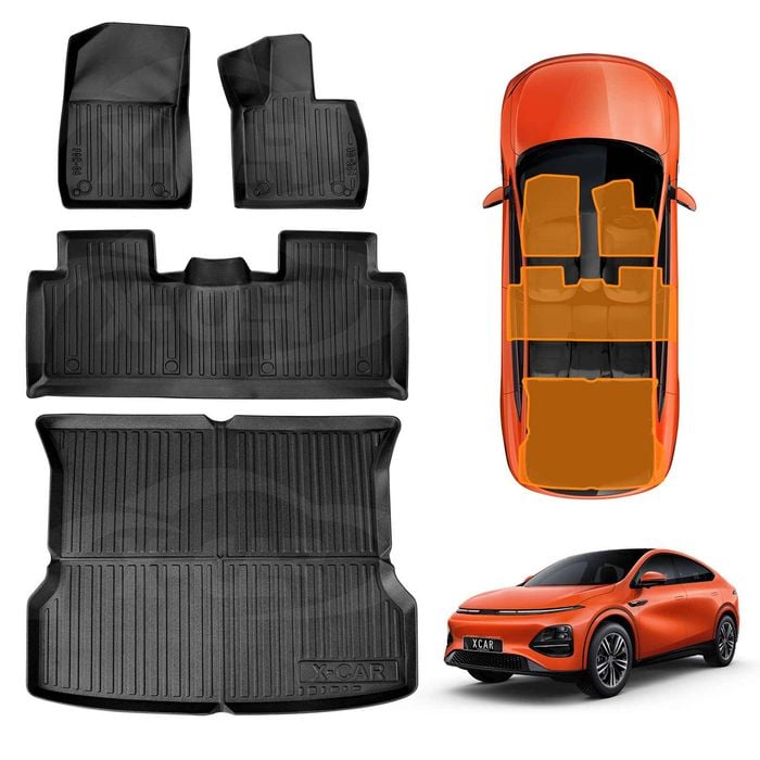 3D Floor Mats Boot Liner for XPeng G6 2024-2025 All Weather Heavy Duty Cargo Trunk Luggage