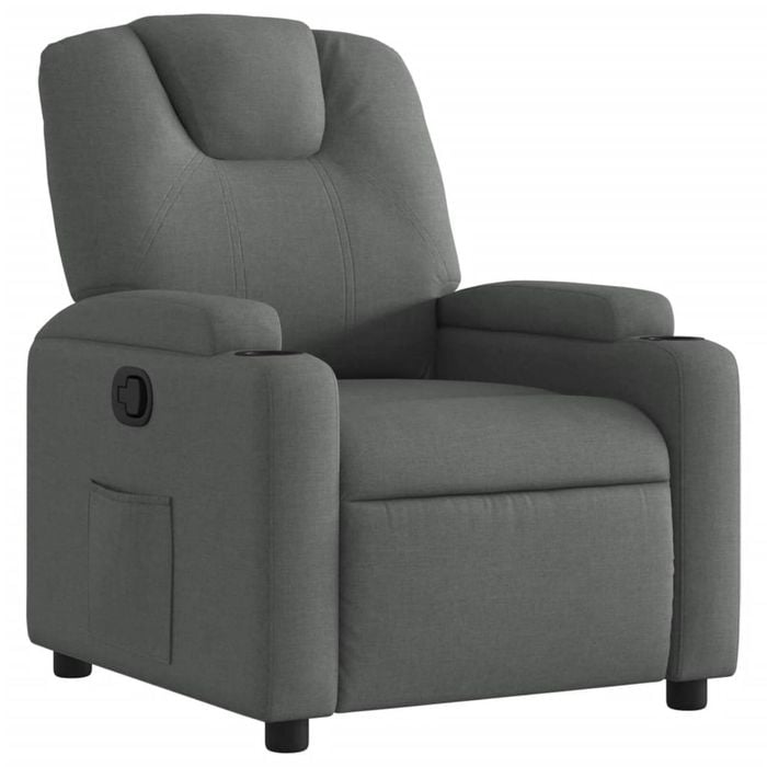 vidaXL Recliner Chair Reclining Chair Armchair Single Sofa Dark Grey Fabric