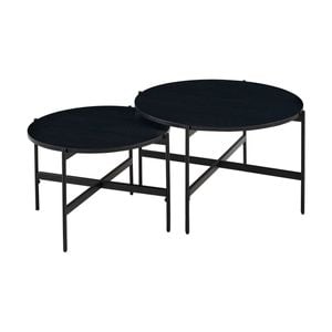 Montrel Set Of 2 Nesting Round Coffee Tables Black