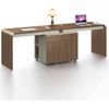 Modern Furniture ANDERSON 2 People Workstation 2.4M - Hazelnut & Beige