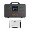 Voltx 2400w 2240wh Portable Power Station + 20a Mppt Solar Charge Controller - Off-grid Solar Power System