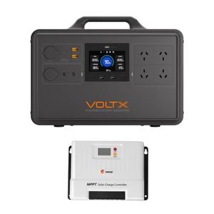 Voltx 2400w 2240wh Portable Power Station + 20a Mppt Solar Charge Controller - Off-grid Solar Power System