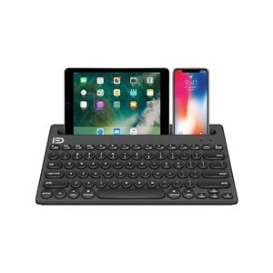 Rechargeable Wireless Bluetooth Keyboard Tablet Mount Holder - Black