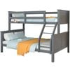 Kingston Slumber Triple Wooden Single Over Double Bunk Bed Frame for Kids, Convertible Design, Grey