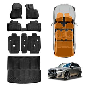 Floor Mats Boot Liner Set For Bmw X1 U11 Series 2022-onwards All Weather Heavy Duty Cargo Kick Mats Back Seat Protector Cover