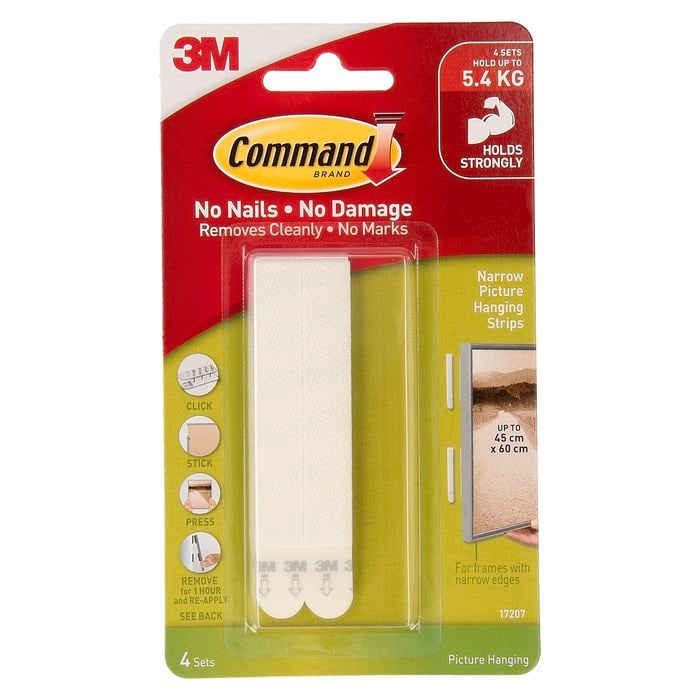 Command Narrow Picture Hanging Strips - 4 Pack