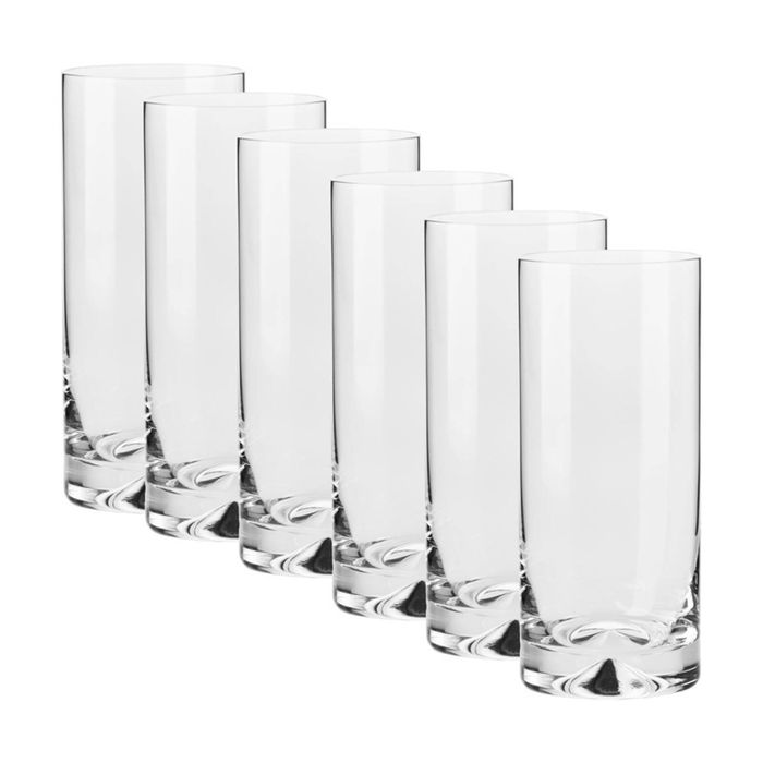 6Pc Krosno Triad Highball Glasses Gift Boxed 390ml