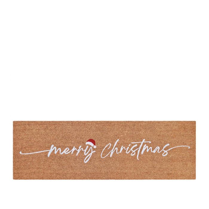 J.Elliot Home PVC Backed Coir Mat 40x120cm Merry Christmas