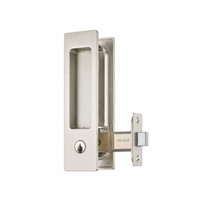 Delf Satin Nickel Rectangular Cavity Sliding Door Lock - Entrance 