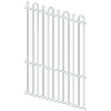 ProtectorAl 0350-1200W x 1800H Pearl White Loop & Spear Top Pool Fence Panel Raked Up to 15º