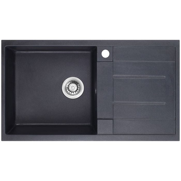 SINX Black Noir Single Bowl And Drainer Sink Noir860R