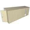 Build-A-Shed 1.2 x 5.2 x 2.0m Tunnel Shed Tunnel Hinged Door with 1 Sliding Side Door - Cream