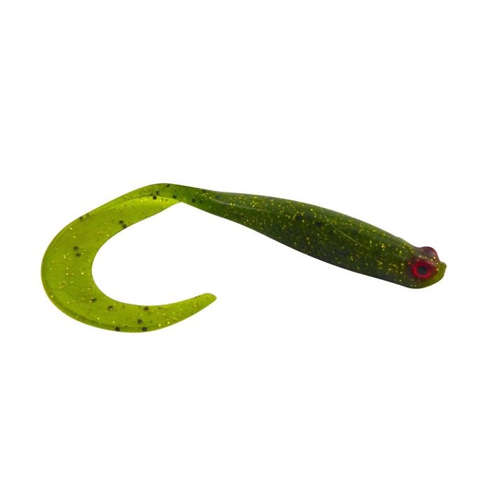 Swimerz 100mm Vibro Tail Green Glitter Scented, 5 Pack