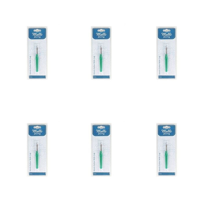6pk Malli Sewing Metal Stitch Cutter W/ Cap Thread Remover Tool 12cm Assorted