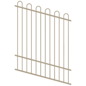 ProtectorAl 0350-1200W x 1500H Paperbark Loop Top Pool Fence Panel Raked Up to 15º