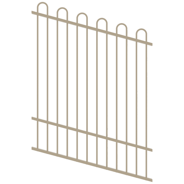 ProtectorAl 0350-1200W x 1500H Paperbark Loop Top Pool Fence Panel Raked Up to 15º