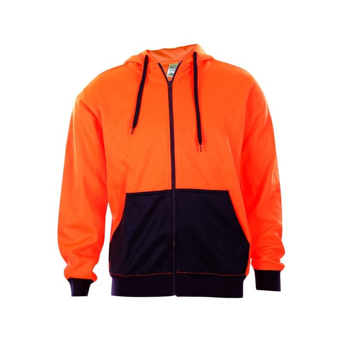 Craftright Orange Hi Vis Zip Thru Hoodie - X-Large