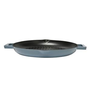 Classica Cast Iron Grill Pan Enamel Coating 31cm Sky Blue