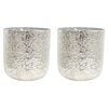2PK LVD Glass Votive Candle Holder Home Decor 15cm Gold Shimmer