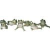 6pc LVD Ceramic Lounging Frogs Set Quirky Home Decoration 13x8cm Green