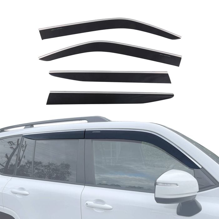 AUSGO Stainless Trim Weather Shields for LEXUS LX Series LX500d LX600 2021-Onwards Weathershields Window Visors Wind Deflectors