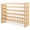 Costway 60 Bottles Wine Rack 6 Tiers Stackable Free Standing Wine Storage Rack-Brown