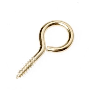 Everhang 8mm Brass Plated Screw Eye Hook 25PK 72421