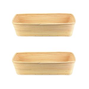2PK Brunswick Bakers Rect Rattan 26cm Bread Banneton Basket Sourdough Basket