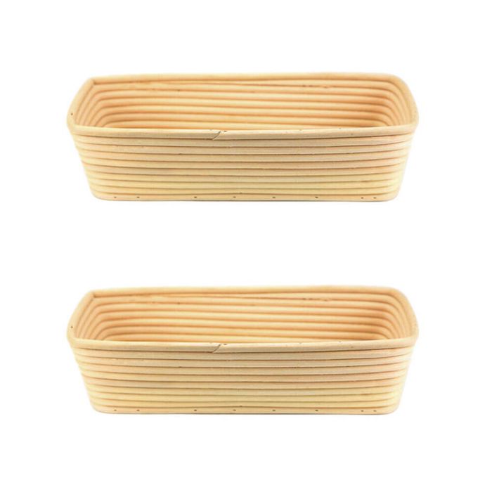 2PK Brunswick Bakers Rect Rattan 26cm Bread Banneton Basket Sourdough Basket